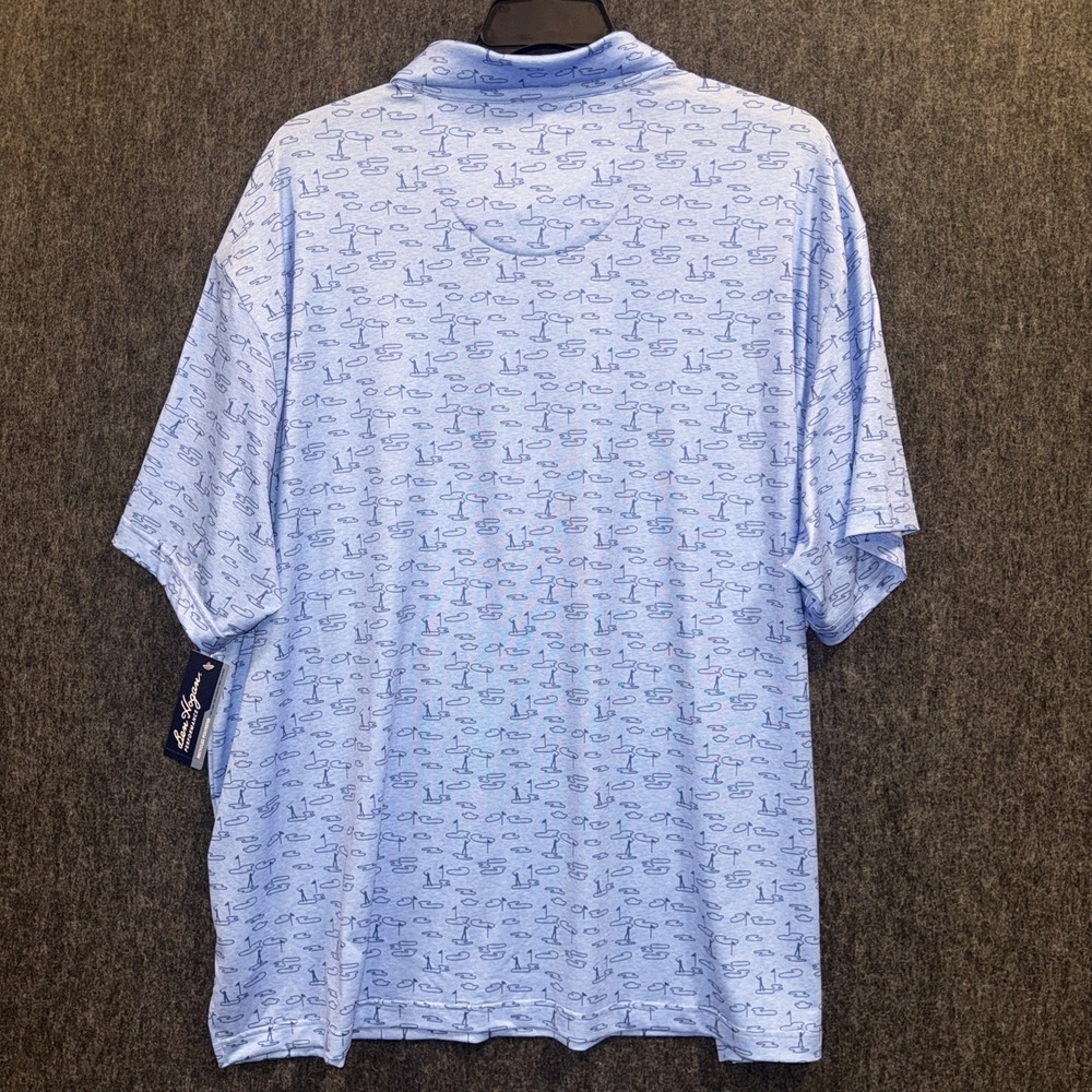 Ben Hogan 3XL Men Blue All Over Golf Print UPF15 Short Sleeve Golf Polo Shirt - Picture 2 of 8